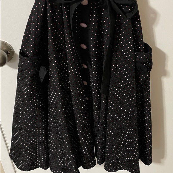 Hell Bunny Black with Pink Polka Dot Rockabilly Dress Size Small - Picture 3 of 13